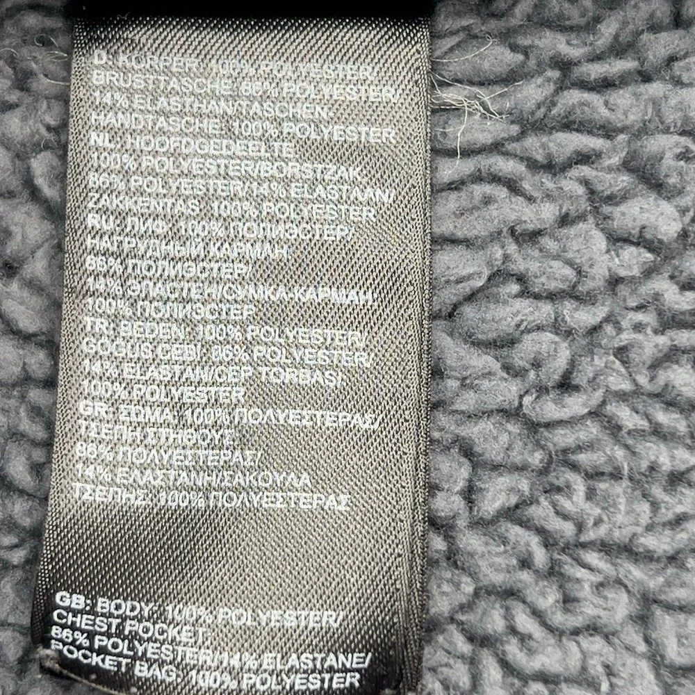 The North Face Men's Full Zip Fleece Jacket Gray Yellow Medium Sherpa Lined Outd